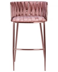 Стул барный ДОБРИН ЕММА РОСЕ ГОЛД (розовый велюр (ВФ-10)) 4 шт / DOBRIN EMMA ROSE GOLD (VF-10))
