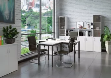 Рабочее место для руководителя SLIM SYSTEM РМ2 Белый-Антрацит Рабочее место для руководителя SLIM SYSTEM РМ2 Белый-Антрацит