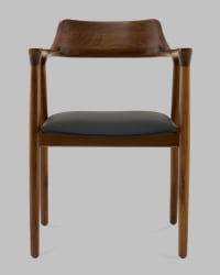 Стул Вудримини каркас дерево цвет темный орех экокожа черный