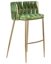 Стул барный ДОБРИН ЕММА ГОЛД (зеленый велюр (ВФ-08)) 4 шт / DOBRIN EMMA GOLD (VF-08))