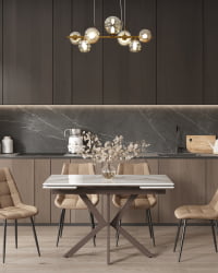 Стол раскладной Мармер 120-180*80*76 см керамика капучино / Marmer