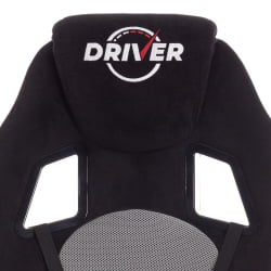 Кресло DRIVER (22) флок/ткань, черный/серый, 35/TW-12