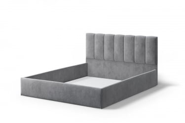 Кровать Элен 1400*2000 мм, велюр НЕО 25, серый / NEO