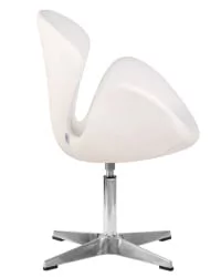 Кресло дизайнерское DOBRIN SWAN (белый кожзам P23, золотое основание)