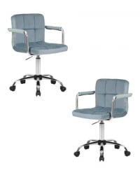 Офисное кресло для персонала ДОБРИН ТЕРРЙ (пудрово-голубой велюр (МДЖ9-74)) 2 шт / DOBRIN TERRY (MJ9-74))