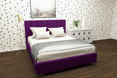 Кровать 120 на 200 Терра без основания Материал фасада: Металл/Велюр; Спальное место: 1200х2000 мм; Цвет: Фуксия