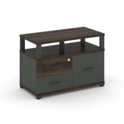 Тумба приставная сервисная с надставкой широкой CОНCЕПТ CН.ТСР-003 Б/В Дуб Мали Антрацит / CONCEPT CN.TSR-003 B/W