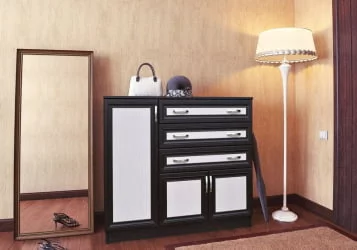 Комод №3 багет ясень шимо темный + ясень шимо светлый