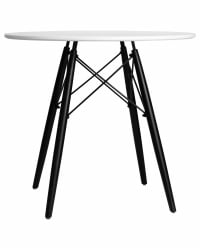 Стол обеденный DOBRIN CHELSEA 80 BLACK (столешница белая, основание черное)