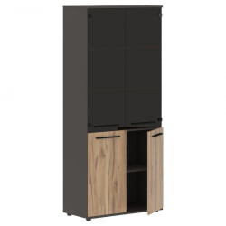 Шкаф комбинированный ЕДИС ЕХCС 85.2 Дуб Денвер светлый Черный Мокко / EDIS EHCS