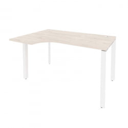 Стол эргономичный левый на П-образном м/к ОНИКС О.МП-СА-2Л Денвер Светлый/Белый / ONIX O.MP-SA-2L