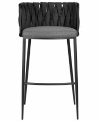 Стул барный DOBRIN AMELIA (серая ткань (F-48), темно-серый винтажный PU (MF-12))