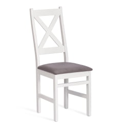 Стул CROSSMAN (комплект) NEW, Многослойный березовый шпон, 41х40х100 см, white/велюр темно-серый