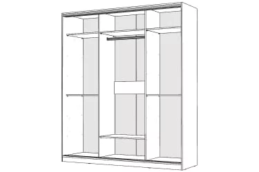 Белый шкаф-купе с зеркалом Виктория 1800х584х2300, Белый 18ДЗЗЗДЗЗЗДЗЗЗ-Б 310-1914