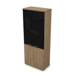 Шкаф высокий со стеклом GLOSS LINE 9НШ.005.22 Teakwood