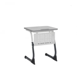 Парта одноместная регулируемая по высоте СМАРТЙ ПЛУС 600х500 с антивандальной  полиуретановой кромкой (рост 3-5) Антрацит/Белый/Серый / SMARTY PLUS