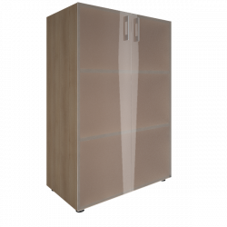 Шкаф книжный средний со стеклом без топа YALTA LT-ST 2.4 Акация Лорка