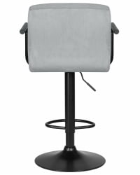 Стул барный DOBRIN KRUGER ARM BLACK (серый велюр (MJ9-75))