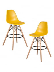 Стул барный ДОБРИН ДСВ БАР (ножки светлый бук, цвет горчичный (Й-03)) 2 шт / DOBRIN DSW BAR (Y-03))