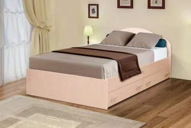 Кровать с ящиками на уголках №3 ЛДСП 1200*1900 Ясень Анкор светлый