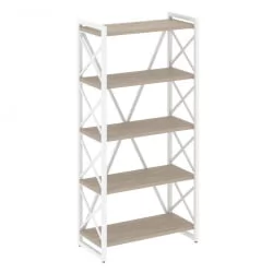 Стеллаж на регулируемых опорах - 5 полок LOFT VR.L-MST.O-5.8 Металл белый Дуб Аттик