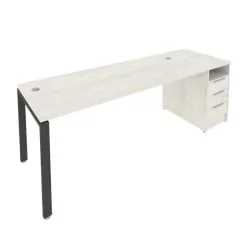 Рабочая станция с опорной тумбой Метал Сйстем Б.РС-СТП -1.5 Наварра/Антрацит / Metal System