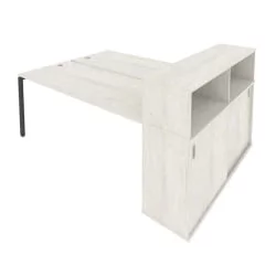 Рабочая станция с опорным шкафом-купе Метал Сйстем Б.РС-СШК-2.5 Наварра/Антрацит / Metal System