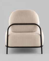 Кресло Стоун К велюр рельефный молочный