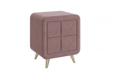 Тумба прикроватная Софи 2 ТМ-001.2 пудра (велюр) / TM-001.2