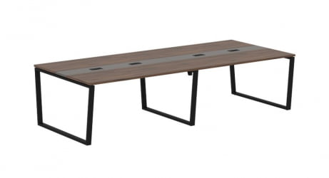 Стол переговорный ЕДИС ЕВCТ 3114 Дуб Денвер темный Мокко Черный / EDIS EVCT