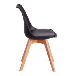 Стул TULIP (mod. 73-1) дерево/пластик/экокожа, 47,5x55x80 см, черный