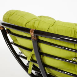 Кресло ПАПАСАН 23/01 В /с подушкой/ диаметр подушки 125 см, 115х101х104 см, Антикуе бровн (античный черно-коричневый), флок Олива, 23 / PAPASAN W Antique brown