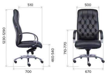 Кресло для руководителя Еверпроф Монако Экокожа Черный / Everprof Monaco