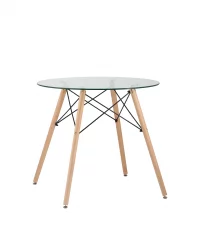 Круглый стол из стекла EAMES DSW Стеклянный