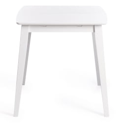 Большой обеденный стол Retro дерево гевея, МДФ, 110+30 x 75 x 75см, Белый (White)