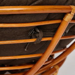 Кресло PAPASAN 23/01 W /с подушкой/ диаметр подушки 125 см, 115х101х104 см, Cognac (коньяк), ткань Коричневый, 3М7-147