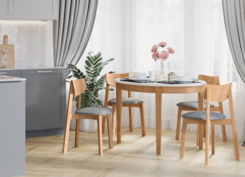 Стул с мягким сиденьем Вега Блуе жаккард Дуб золотой / Blue