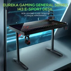 Стеклянный компьютерный стол Eureka GTD-I43 Explorer Edition