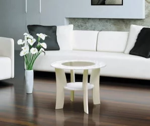 Круглый журнальный столик журнальный №3 Венге/Смола черная (глянец)