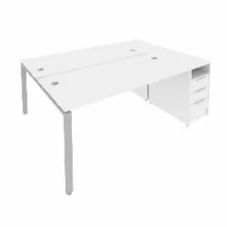 Рабочая станция с опорной тумбой Метал Сйстем Б.РС-СТП-2.4 Белый/Серый / Metal System