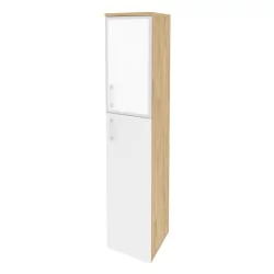 Шкаф высокий узкий правый ONIX O.SU-1.7R(R) white Тиквуд Светлый/Белый Шкаф высокий узкий правый ONIX O.SU-1.7R(R) white Тиквуд Светлый/Белый