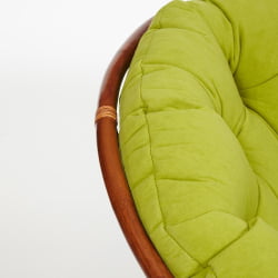 Кресло ПАПАСАН 23/01 В /с подушкой/ диаметр подушки 125 см, 115х101х104 см, Пекан (орех), флок Олива, 23 / PAPASAN W Pecan