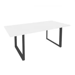 Стол переговорный на О-образном м/к ОНИКС О.МО-ПРГ-19 Белый Бриллиант/Антрацит / ONIX O.MO-PRG-19