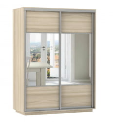 Шкаф-купе двухдверный Экспресс Дуо Комби 1600х2200х Ясень шимо светлый / 1600х2200h