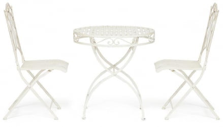 Комплект (стол + 2 стула) Сеcрет де Маисон ПАЛЛАДИО (мод. ПЛ08-8668/8669) белый антик (антикуе вхите) / Secret de Maison PALLADIO (mod. PL08-8668/8669) (antique white)