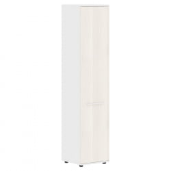 Шкаф-колонка с глухой дверью ЕДИС ЕХCС 42.1 Ясень Траун Белый Белый / EDIS EHCS
