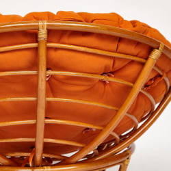 Кресло PAPASAN 23/01 W /с подушкой/ диаметр подушки 122 см, 115х101х104 см, Cognac (коньяк), ткань Оранжевый, С 23