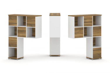 Надставка на стол высокая двухсторонняя + задняя стенка (8 шт.) CONCEPT CN.DNV-001 Сандал Янтарный Белый бриллиант Белый металл