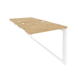 Стол-приставка двойной на О-образном м/к к опорым элем. ONIX O.MO-D.SPR-0.8 Тиквуд Светлый/Белый