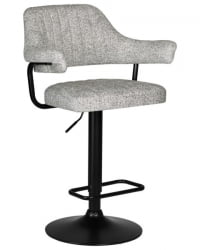Стул барный ДОБРИН CХАРЛЙ БЛАCК (светло-серый твид (ЛЕО04)) 2 шт / DOBRIN CHARLY BLACK (LEO04))